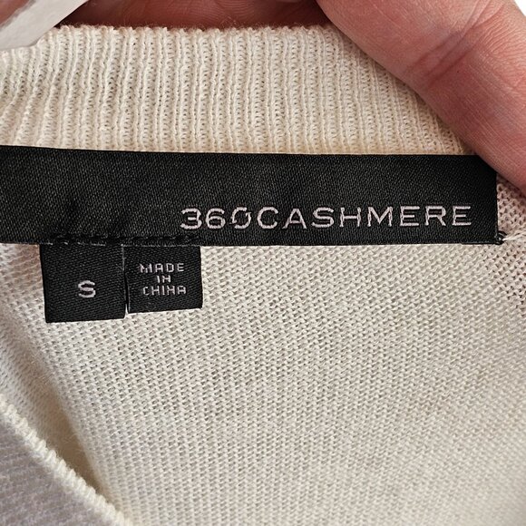 360 Cashmere Long Sleeve Pastel Pink Blue Palm Tree Crewneck Sweater Sz S - Picture 7 of 11